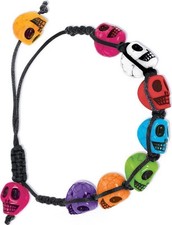 Bracciale - Amscan: Skull Bracelet Day Of The Dead H. Braccialetto Teschi Col...