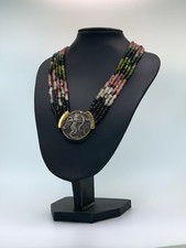 Collana Tormalina Oro Giallo Moneta Romana Argento