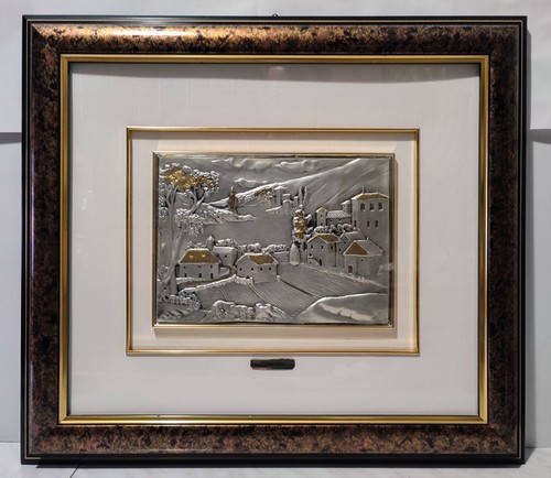 Quadro argento 47x53 paesaggio - argento,