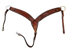 SELLA WESTERN CAVALLO PELLE PETTO COLLARE PIASTRA CORDA REINING RANCH