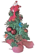 Mini Albero di Natale Artificiale con Decorazioni 34 X 20 X 20 cm. in PVC Verde