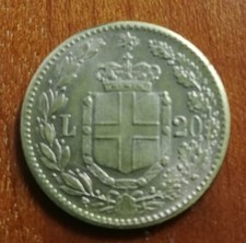 LIRE 20 1882 UMBERTO I RE