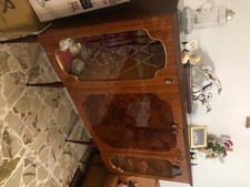 salotto completo vintage anni 50 (vetrina + mobile con specchio+ tavolo e sedie)