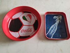 set 2 vassoi coca cola vintage per collezionisti