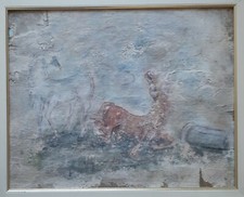Antonio Caruso, affresco a strappo, olio su tela 