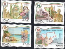 ITALIA 2007  REGIONI D'ITALIA TURISMO serie 4 valori nuova occasione
