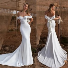 Abito da sposa sirena spalle scoperte sexy decalcomania spiaggia giardino romantico