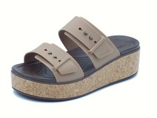 Crocs 211252 brooklyn cork buckle marrone Sandali con zeppa bassa per Donna in g