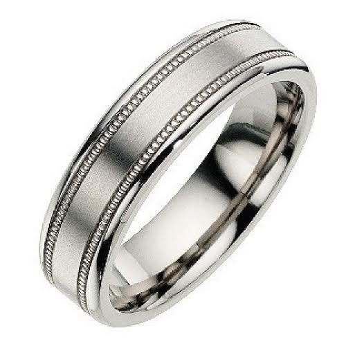 Anello titanio millgrain - titanio,
