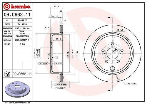 Brembo disco freno asse - disco,