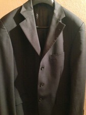 Giacca da abito in gessato blu - Duca Visconti pura lana merino extrafine TG 50