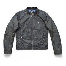 Giacca biker cerata Belstaff Kelland uomo taglia UK 36 piccola marrone designer 