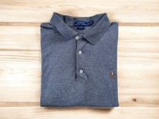 Polo uomo Ralph Lauren originale slim fit TG XL grigio antracite 48"
