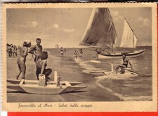 CARTOLINA  FRANCAVILLA AL MARE OPACA VIAGGIATA 1952 SALUTI SPIAGGIA ANIMATA  PP