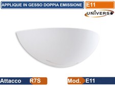 APPLIQUE MEZZA LUNA GESSO VERICIABILE CON DOPPIA EMISSIONE LUMINOSA ATTACCO R7S