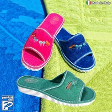 Patrizia Ischia Ciabatte Donna in Spugna di Puro Cotone 100% Made in Italy