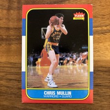 1986-87 Fleer Basketball #77 Chris Mullin NBA Warriors HOF Rookie Card RC