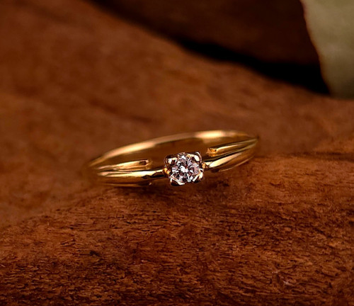 Anello oro 585 solitario - 585,