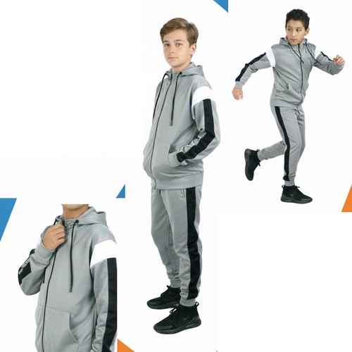 Tuta ragazzo grigia zip sport
