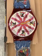 NUOVO enorme orologio Swatch Chicchirichi MAXI orologio da parete 1992 MGR112 NUOVO CON SCATOLA NOS 83" RARO!