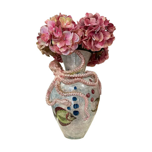 Vaso con polpo ceramica di - vaso,