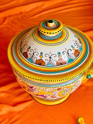 Vaso deruta dipinto mano - vaso,