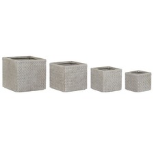 Set di vasi da fiori Home ESPRIT Beige Fibra di Vetro Magnesio 44,5 x 44,5 x 42