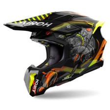 Casco Uomo Ragazzo Airoh TWIST 3 Toxic Gloss Lucido Motocross Enduro ECE 2206
