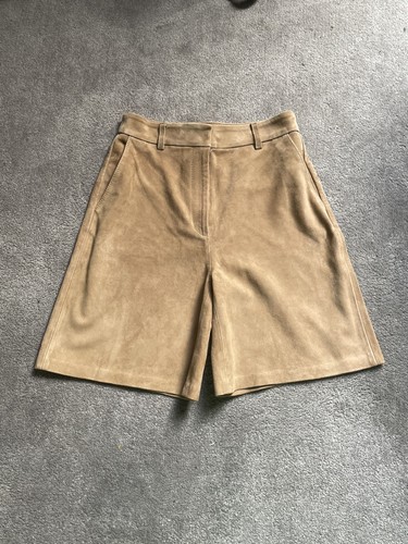 Beige scamosciato bermuda - beige,