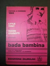 Spartito musicale - Bada bambina (Little Tony, Mario Zelinotti, 1969)