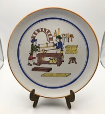 Piatto Rampini Gubbio Antichi Mestieri FALEGNAME vintage ceramica