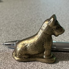 Statuina cane Terrier piccolo in ottone massiccio Scotty