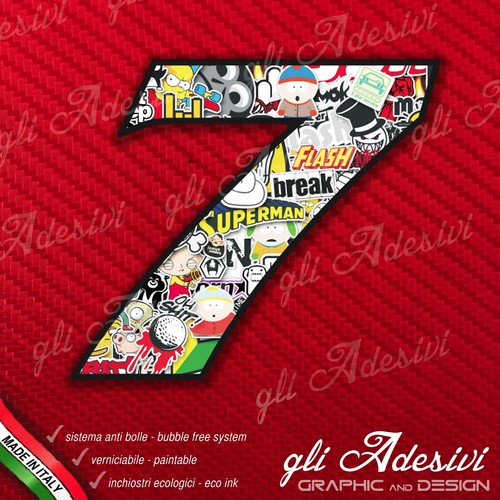Adesivo stickers numero moto - stickers,