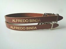 *NOS Vintage anni 70/80 ALFREDO BINDA - Cinturini puntali in pelle italiana (marrone/oro)*