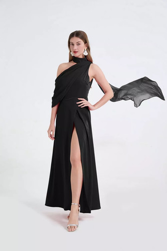 Abito lungo nero elegante - lungo,