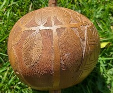 Antique 1930s Maraca Carved