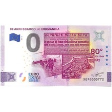 0€ ZERO EURO SOUVENIR BANCONOTA UFFICIALE - 80 ANNI SBARCO IN NORMANDIA
