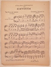 GIUSEPPE FRUGATTA GAVOTTA N. 3 1870 CIRCA MUSICA SPARTITI PIANOFORTE 