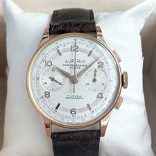 Superio Chronograph Suisse 36 mm oro 18 carati carica manuale Landeron 51 oro rosa