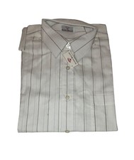 Camicia elegante uomo Gianni Bellini 16 pollici 41 cm righe bianche tasca diamante nuova con etichetta