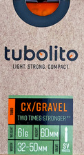 Tubo interno Tubolito Tubo CX/Gravel TPU 700c/29/27.5 32-50mm Presta 60mm 2XSTRONG