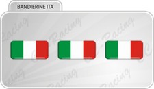3 Bandierine Italia RESINATE 3D MICRO MOTO GUZZI PIAGGIO 1,80 * 1 cm