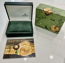 Set etichette libretto scatola verde 100% originale Rolex Oyster Perpetual fine anni 80-90