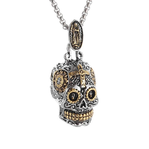 Collana teschio acciaio - in,