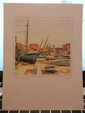 PAO2SCAT) PORTA MENU ITALIA NAVIGAZIONE SPIAGGIA SESTRI LEVANTE SALIETTI PITTORE