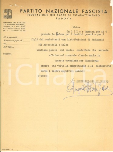 1940 pnf padova - pnf, contributo