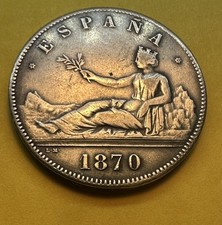 5 pesetas plata 1870 Gobierno