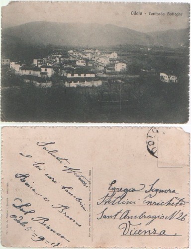 Cartolina odolo contrada - odolo.,
