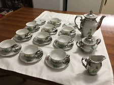 SERVIZIO DA CAFFE' VINTAGE IN PORCELLANA BAVARIA GERMANY DECORO ARGENTO