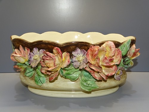 Ancienne jardiniere barbotine - -ancienne,